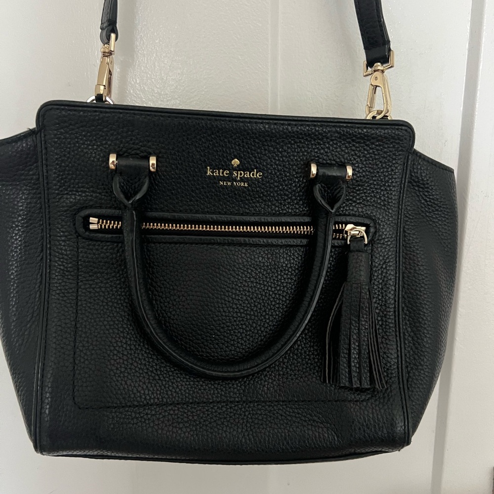 Kate Spade Black Satchel with Gold Accents